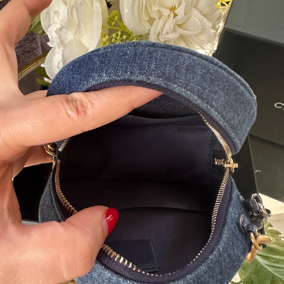 Chanel 19 denim round bag cross body